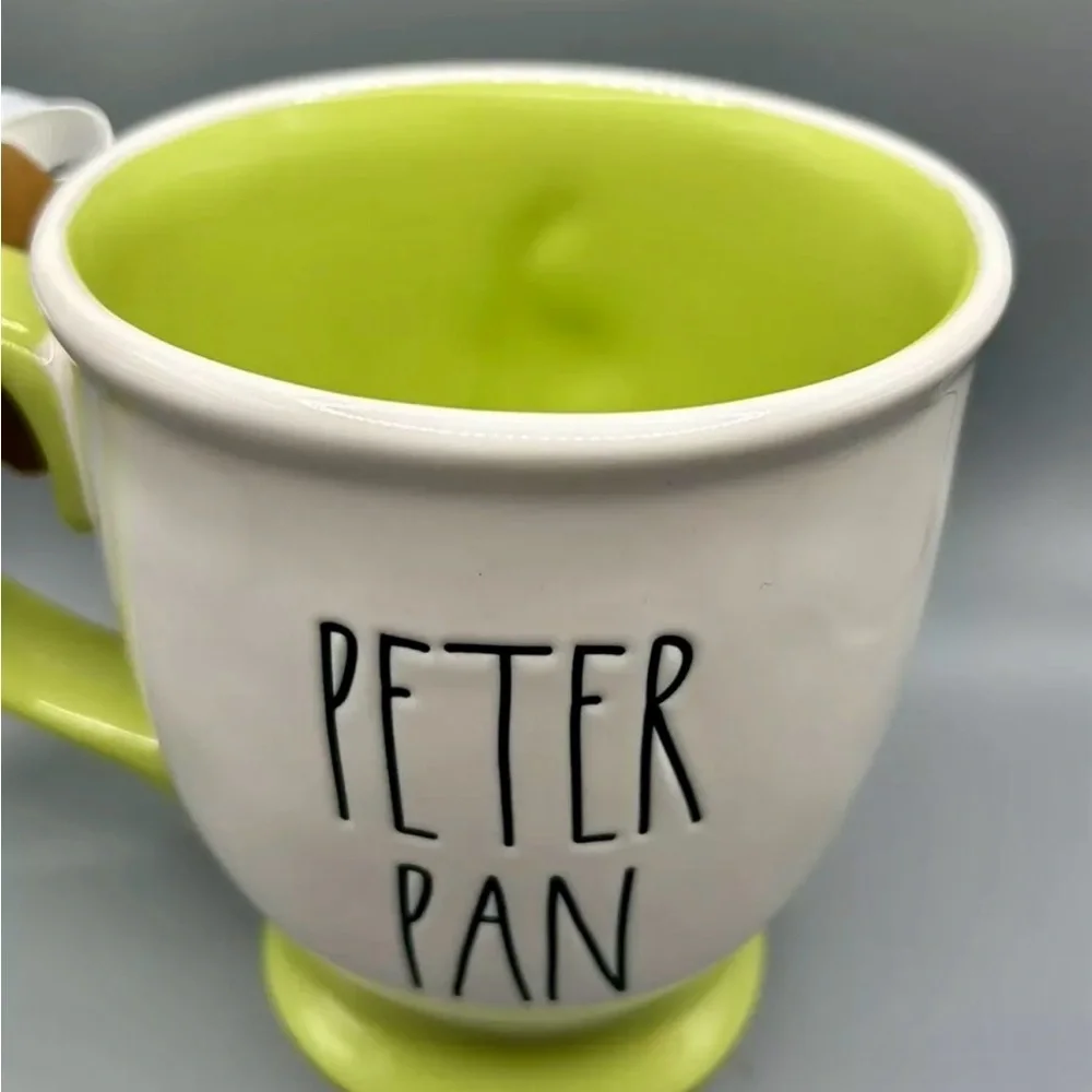 Rae Dunn Disney PETER PAN Double Sided Large Footed Mug brand new